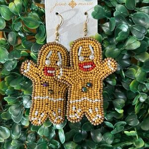 Beaded Gingerbread Man Earrings